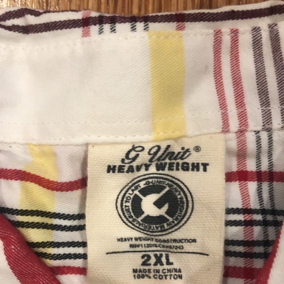 “G Unit” bright red, yellow and brown stripes on a white background. - Picture 2 of 4